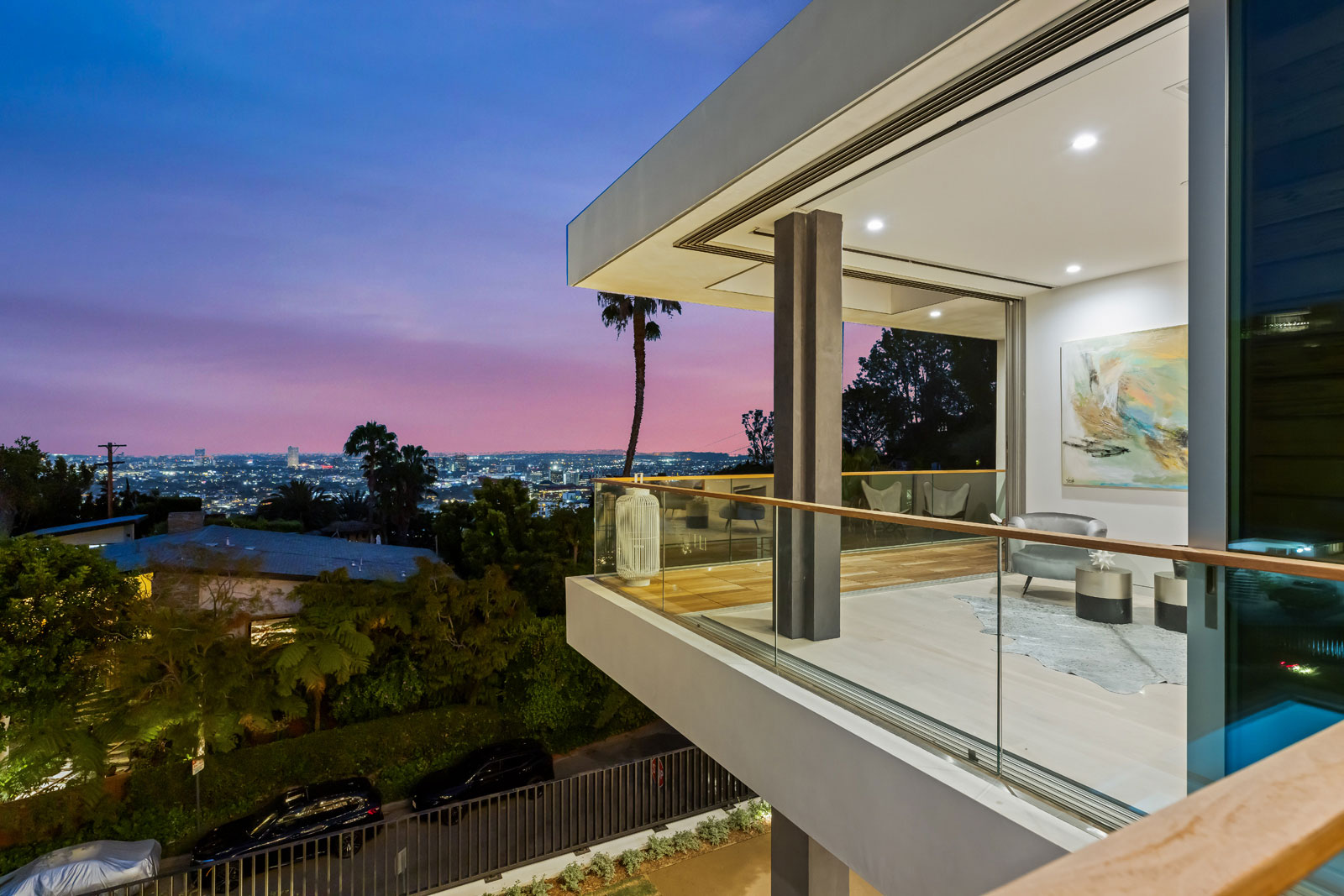 Looking through the Master Suite at the Los Angeles Basin. Photo: © Anthony Barcelo, Barcelo Photography