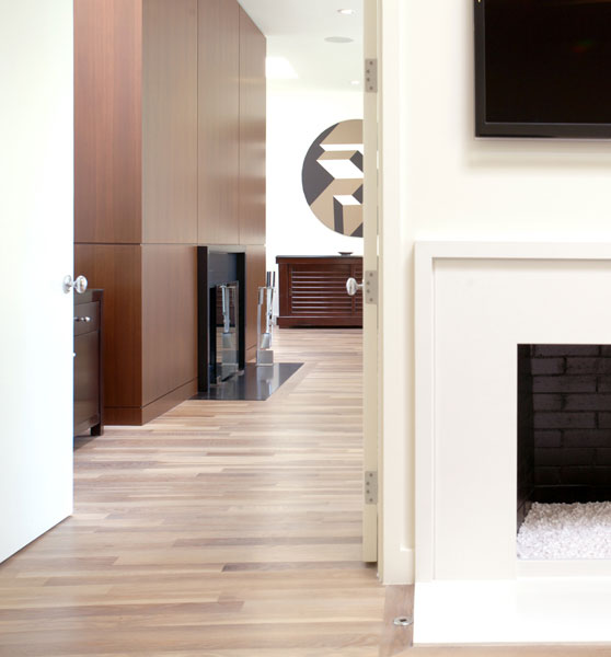 The fire places in the master suite and living room.