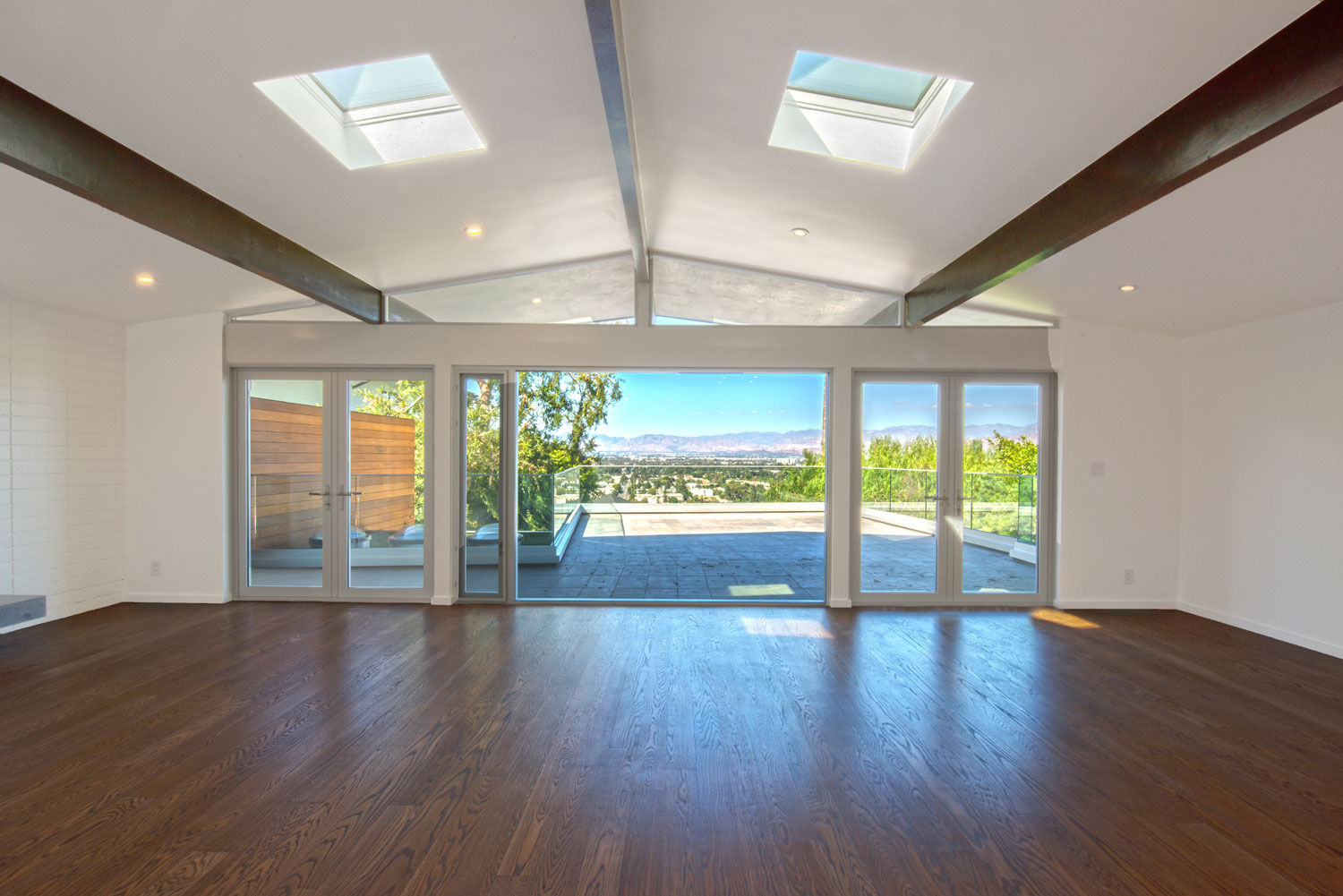 The view of the San Fernando Valley from the living room.