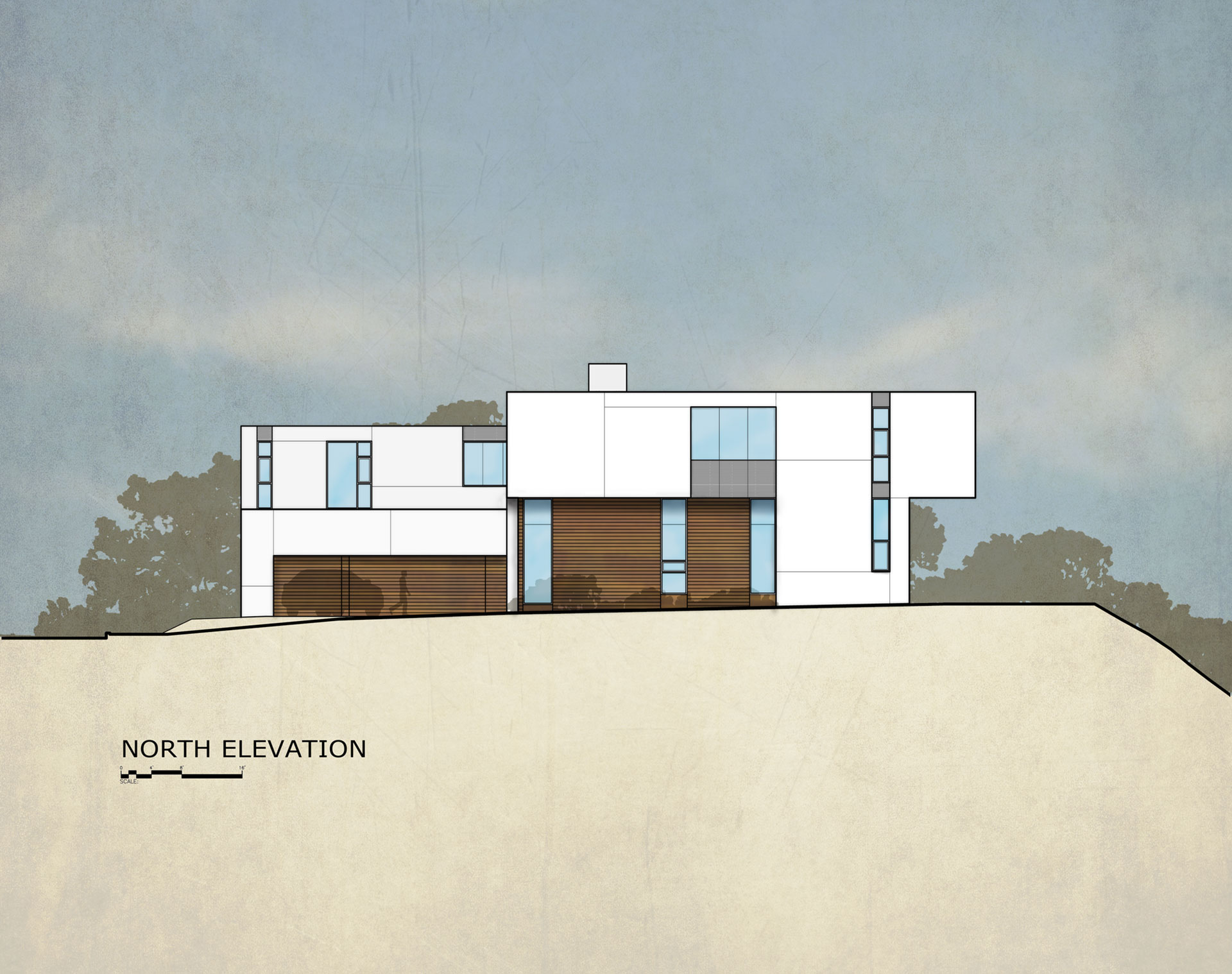 Rendered North Elevation.