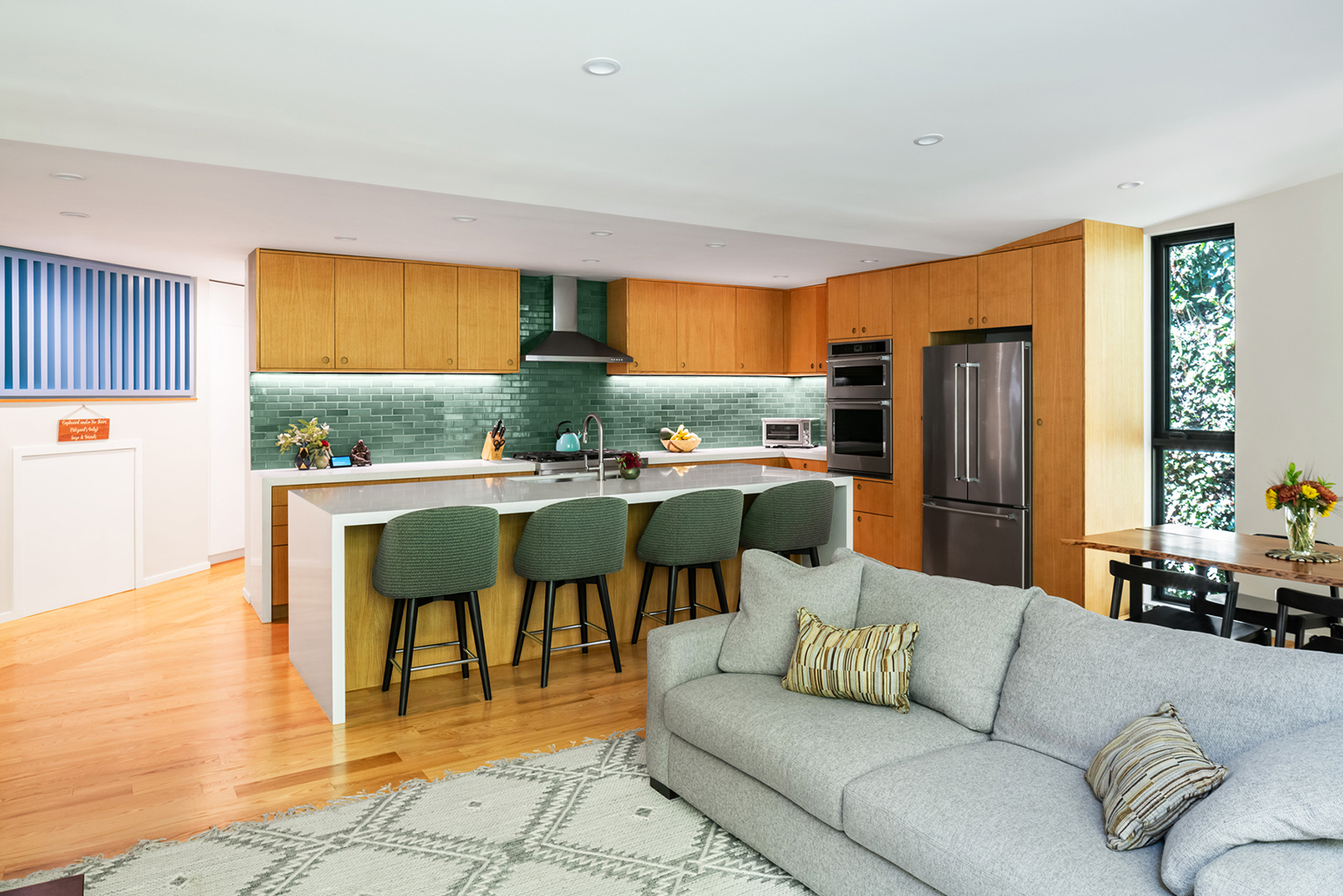 Looking to the Kitchen from the Family Room. Photo: ©Paul Vu, Here and Now Agency